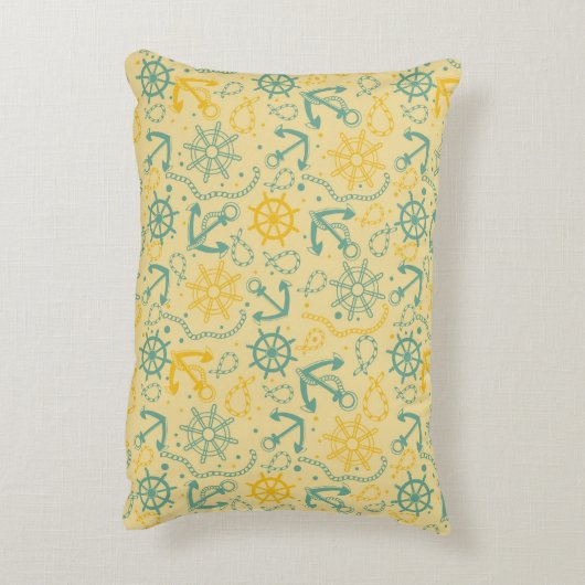 いかり、ロープが付いているレトロの背景 アクセントクッション (裏面(縦))