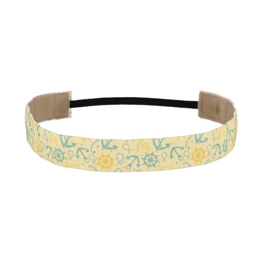 いかり、ロープが付いているレトロの背景 アスレチックヘッドバンド (正面)