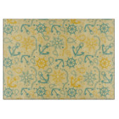 いかり、ロープが付いているレトロの背景 カッティングボード (正面)