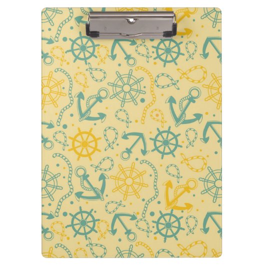 いかり、ロープが付いているレトロの背景 クリップボード (正面)