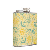 いかり、ロープが付いているレトロの背景 フラスク (右)