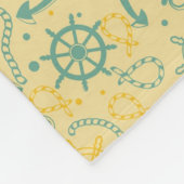 いかり、ロープが付いているレトロの背景 フリースブランケット (角)