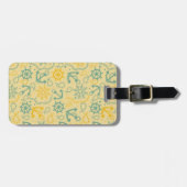 いかり、ロープが付いているレトロの背景 ラゲッジタグ (正面横)