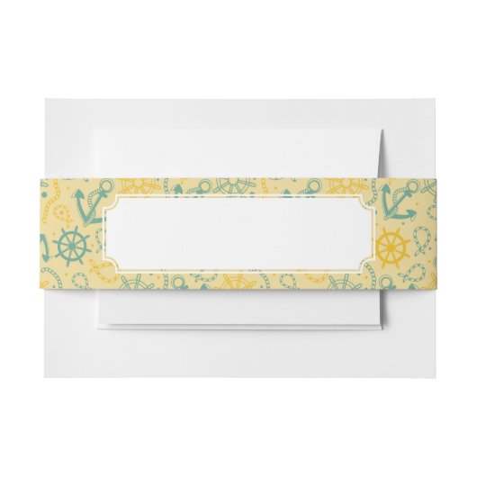 いかり、ロープが付いているレトロの背景 招待状ベリーバンド (正面例)