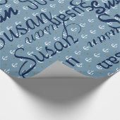 いかり/名前のパターパーソナライズされたン ラッピングペーパー (角)