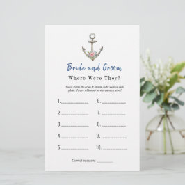 いかり「彼らはどこにいた」ブライダルシャワーゲーム