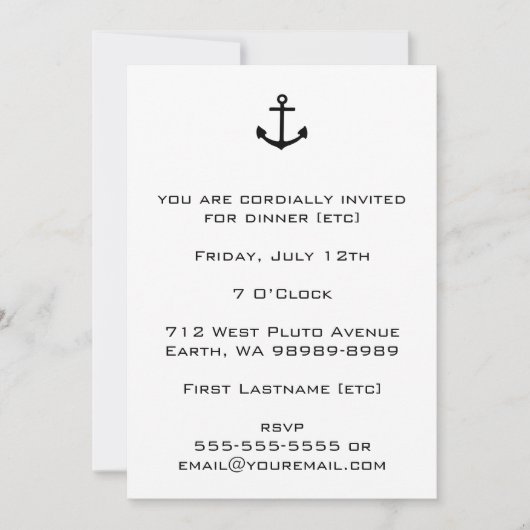 いかり 招待状 (正面)