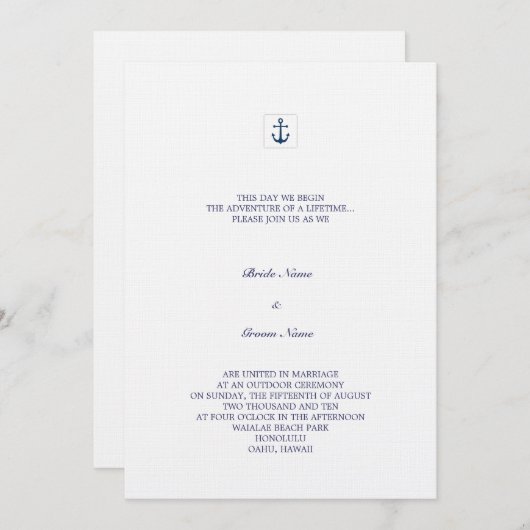 いかり 招待状 (正面/裏面)