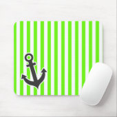 いかり、明るいストライプ緑ストライプの; マウスパッド (マウス)