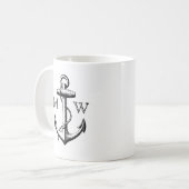いかり、航海のなモノグラム マグカップ (正面左)