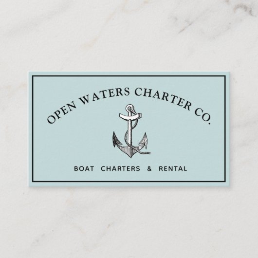 いかり&航海のロープマリーナブルービジネスカード 名刺 (正面)