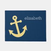 いかり（青と黄色のシェブロン模様） ドアマット (正面)