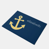 いかり（青と黄色のシェブロン模様） ドアマット (アングル)