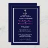 いかりl航海のな行先のテーマの結婚式 招待状 (正面/裏面)