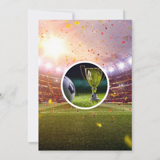 いくつかのおもしろいサッカーボール少年の誕生日パーティーをキックアップ 招待状 (裏面)