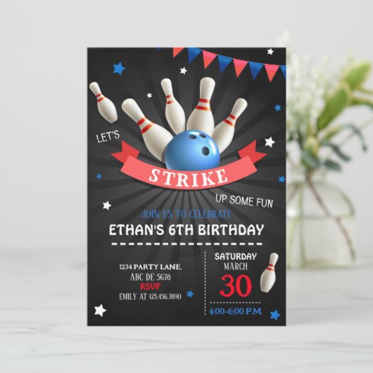 いくつかのおもしろいボーリング誕生日 招待状 (スタンド正面)