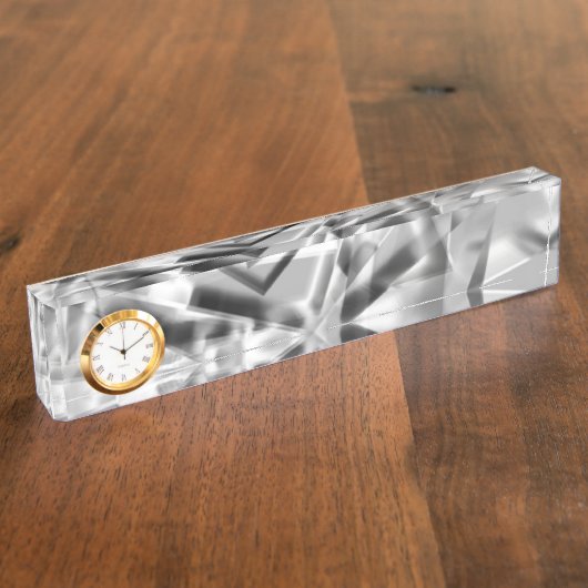 いくつかのアクリル、灰色の白の正方形の部分の先端 デスクネームプレート (側面)