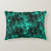 いくつかのエメラルドカラーで染色された三角形への正方形 アクセントクッション (正面)