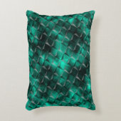 いくつかのエメラルドカラーで染色された三角形への正方形 アクセントクッション (正面(垂直))