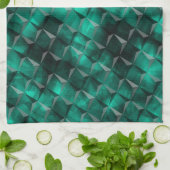 いくつかのエメラルドカラーで染色された三角形への正方形 キッチンタオル (折り畳み)