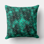 いくつかのエメラルドカラーで染色された三角形への正方形 クッション (裏面)