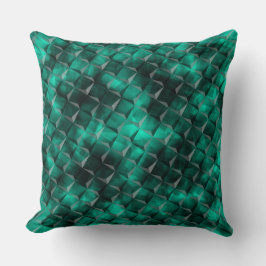 いくつかのエメラルドカラーで染色された三角形への正方形 クッション