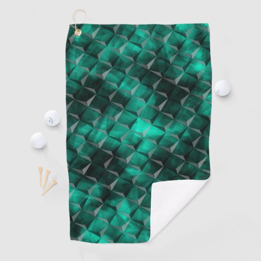 いくつかのエメラルドカラーで染色された三角形への正方形 ゴルフタオル (インサイチュ)