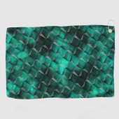 いくつかのエメラルドカラーで染色された三角形への正方形 ゴルフタオル (横)