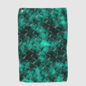 いくつかのエメラルドカラーで染色された三角形への正方形 ゴルフタオル (正面)