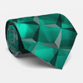 いくつかのエメラルドカラーで染色された三角形への正方形 ネクタイ (ロール)