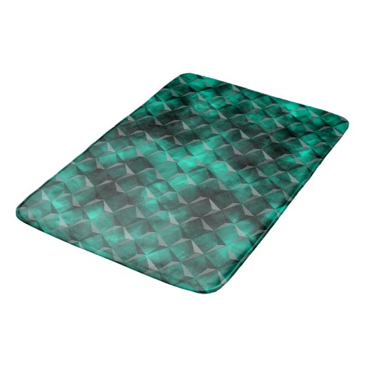 いくつかのエメラルドカラーで染色された三角形への正方形 バスマット (アングル)