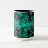 いくつかのエメラルドカラーで染色された三角形への正方形 マグカップ (中央)