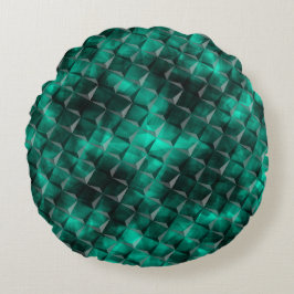 いくつかのエメラルドカラーで染色された三角形への正方形 ラウンドクッション