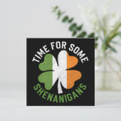 いくつかのシェナニガンスクローバーセントパトリックの日のための時間 招待状 (スタンド正面)