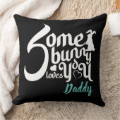 いくつかのスタイリッシュバニーラブ白黒イースタータイポ クッション (ブランケット)