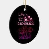 いくつかのダックスシャントのネオンドードルで人生は良い セラミックオーナメント (右)