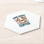 いくつかのバニーがコーヒー愛好家を必要とかわいいウサギのイースター ペーパーコースター (アングル)