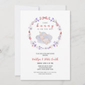 いくつかのバニーが途中で、赤ちゃんシャワー 招待状 (正面)