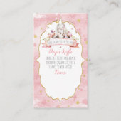 いくつかのバニーが途中の赤ちゃんシャワーおむつラッフル エンクロージャーカード (正面)