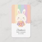 いくつかのバニーが途中の赤ちゃんシャワーおむつラッフル エンクロージャーカード (裏面)