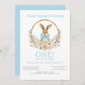 いくつかのバニーが1つの誕生日招待状を回している 招待状 (正面/裏面)