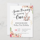 いくつかのバニーが1つの誕生日招待状を回している 招待状 (正面)