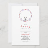 いくつかのバニーが1を回している、春誕生日 招待状 (正面)