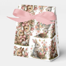 いくつかのバニーの復活祭バスケットの野生の花