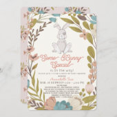 いくつかのバニーの特別なフローラドライブの赤ちゃんシャワー 招待状 (正面/裏面)