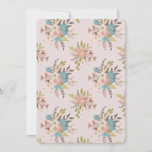 いくつかのバニーの特別なフローラドライブの赤ちゃんシャワー 招待状 (裏面)