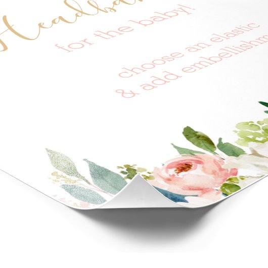 いくつかのバニーの赤ちゃんシャワーがヘッドバンドのサインを作る フォトプリント            (角)