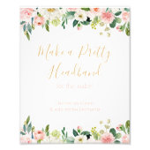 いくつかのバニーの赤ちゃんシャワーがヘッドバンドのサインを作る フォトプリント            (正面)