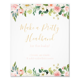 いくつかのバニーの赤ちゃんシャワーがヘッドバンドのサインを作る フォトプリント           