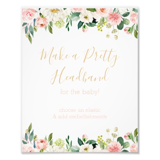 いくつかのバニーの赤ちゃんシャワーがヘッドバンドのサインを作る フォトプリント            (正面)